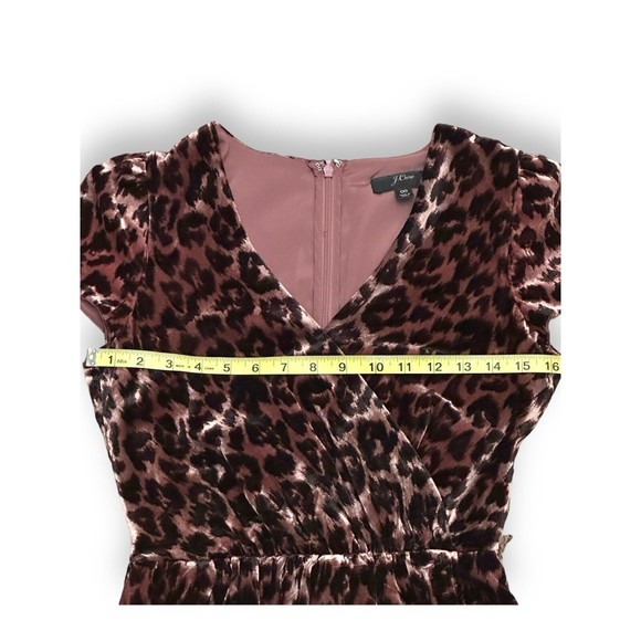 J Crew Velour Faux Wrap Animal Print Short Sleeve Dress Size 00 - Picture 9 of 10